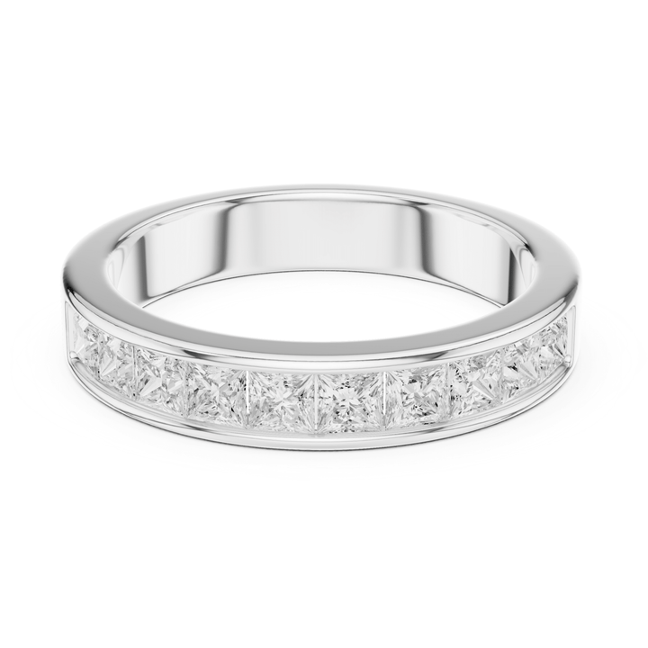 Princess Cut 1 ctw Diamond Half Channel Set Band - B1156 in Wedding Bands by 18 KARATS INC.