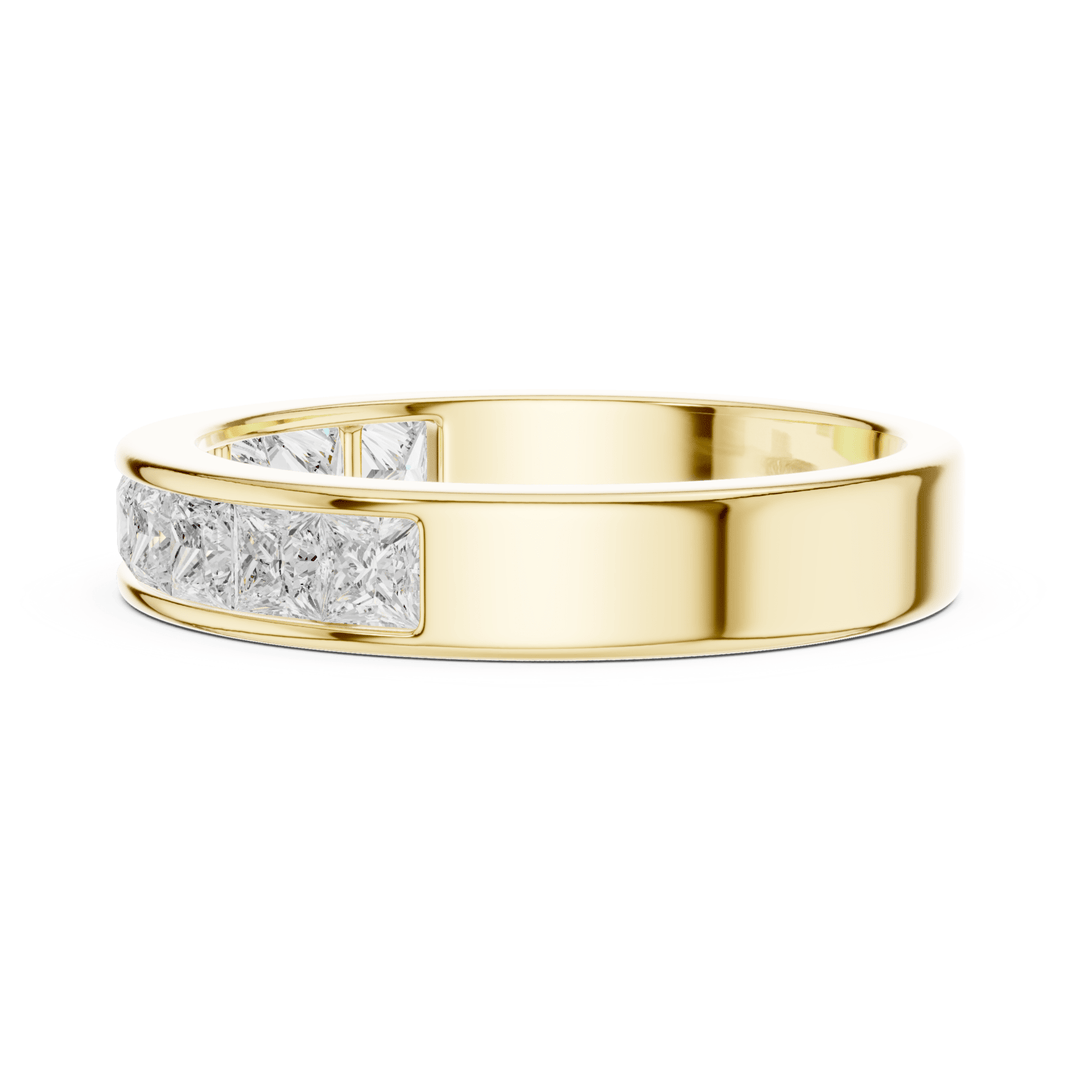 Princess Cut 1 ctw Diamond Half Channel Set Band - B1156 in Wedding Bands by 18 KARATS INC.