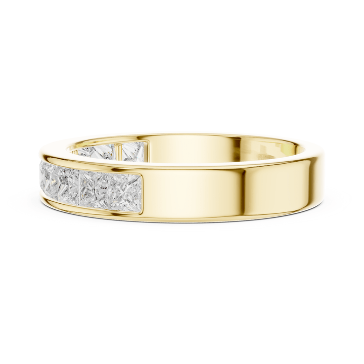 Princess Cut 1 ctw Diamond Half Channel Set Band - B1156 in Wedding Bands by 18 KARATS INC.