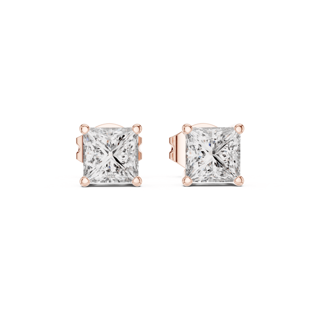 Princess Cut 1.00 ctw Diamond Stud Earrings - E1139 in Earrings by 18 KARATS INC.