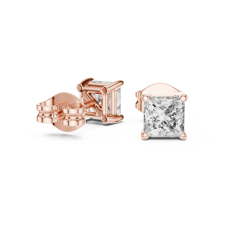 Princess Cut 1.00 ctw Diamond Stud Earrings - E1139 in Earrings by 18 KARATS INC.