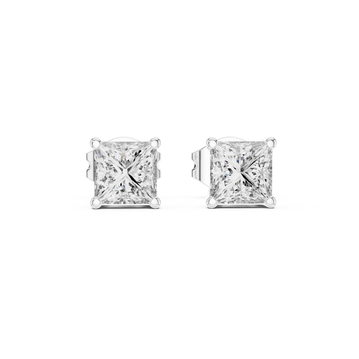 Princess Cut 1.00 ctw Diamond Stud Earrings - E1139 in Earrings by 18 KARATS INC.