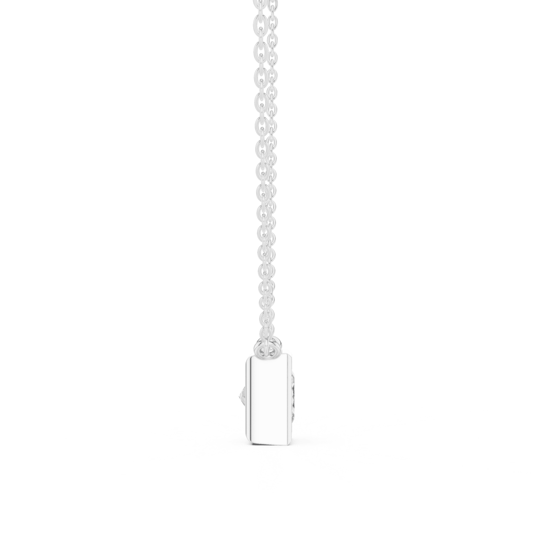 Princess Cut Diamond Bezel Solitaire Necklace - P1135PR in Necklace by 18 KARATS INC.