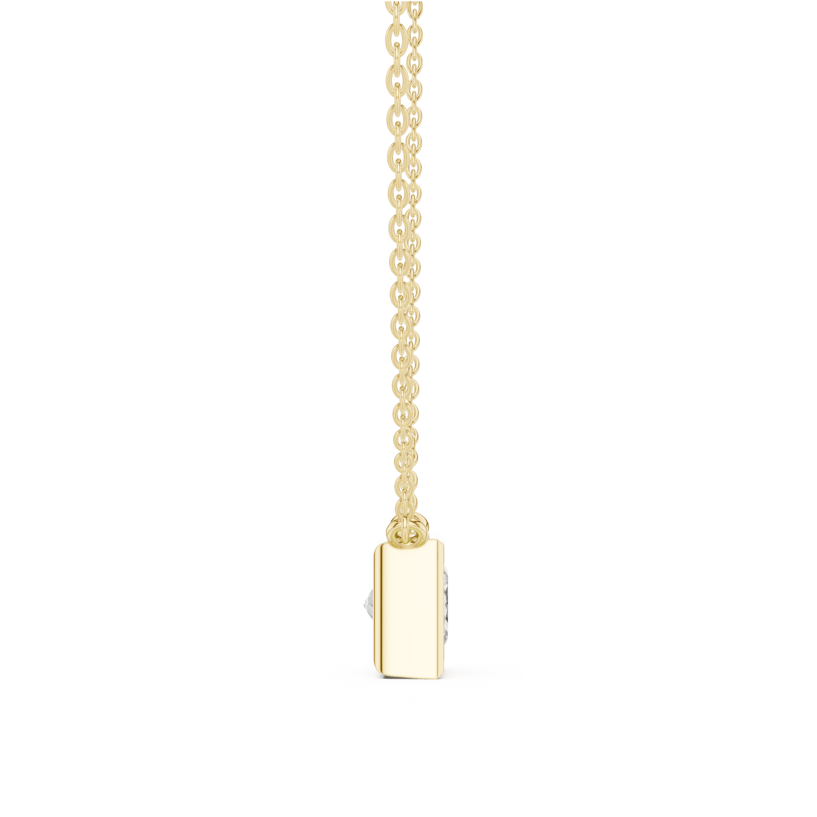 Princess Cut Diamond Bezel Solitaire Necklace - P1135PR in Necklace by 18 KARATS INC.
