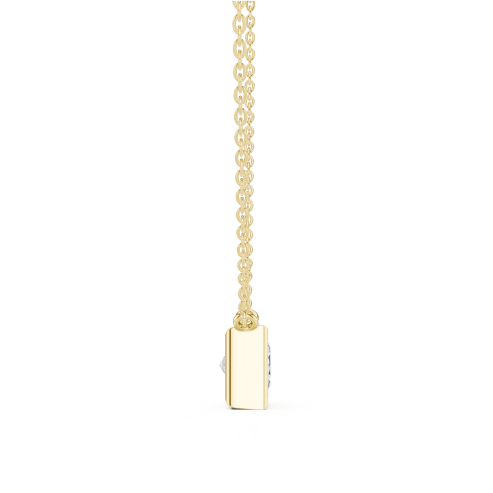 Princess Cut Diamond Bezel Solitaire Necklace - P1135PR in Necklace by 18 KARATS INC.