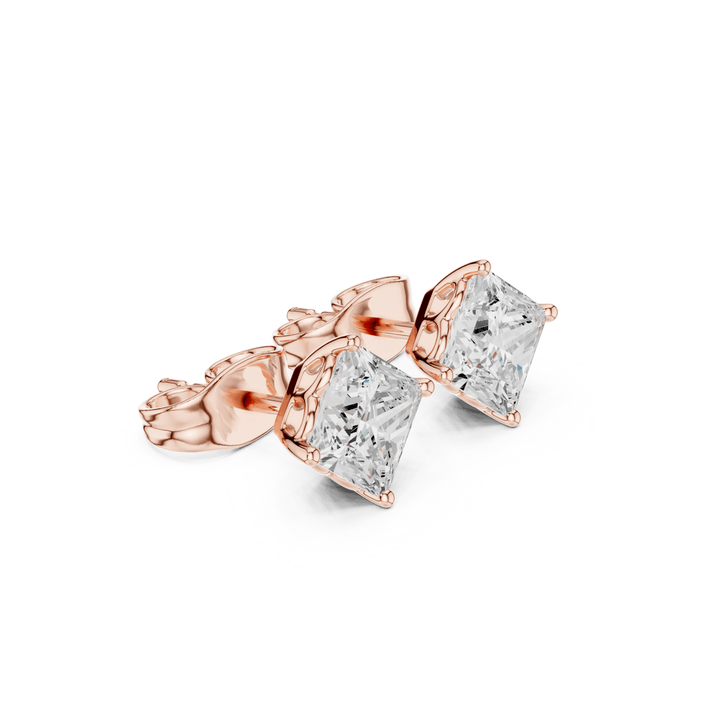 Princess Cut Lab Diamond Stud Earrings - E1142 in Earrings by 18 KARATS INC.