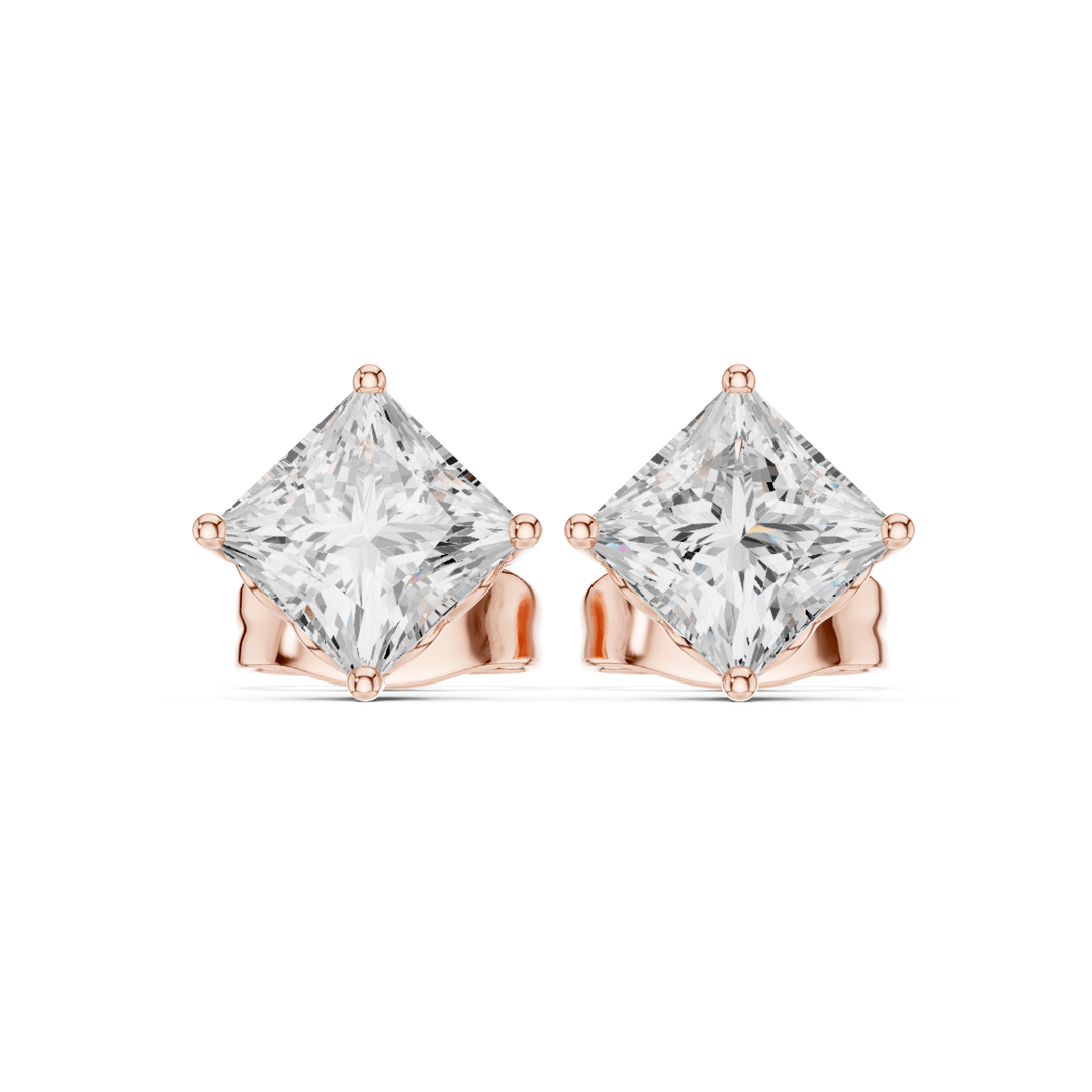 Princess Cut Lab Diamond Stud Earrings - E1142 in Earrings by 18 KARATS INC.