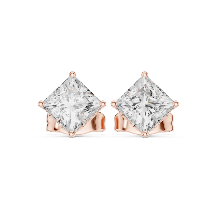 Princess Cut Lab Diamond Stud Earrings - E1142 in Earrings by 18 KARATS INC.