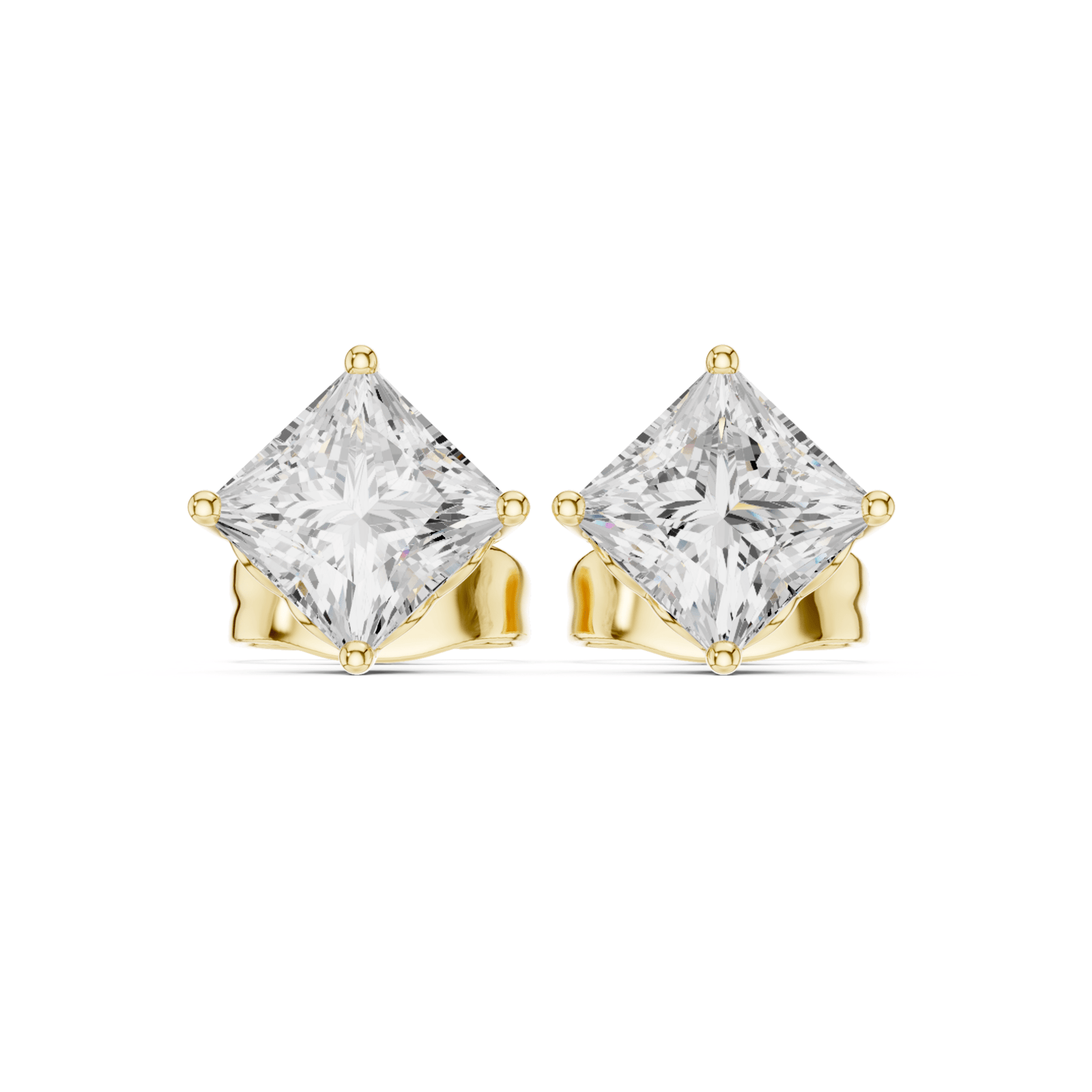 Princess Cut Lab Diamond Stud Earrings - E1142 in Earrings by 18 KARATS INC.