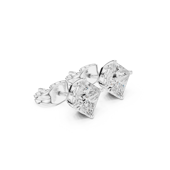 Princess Cut Lab Diamond Stud Earrings - E1142 in Earrings by 18 KARATS INC.