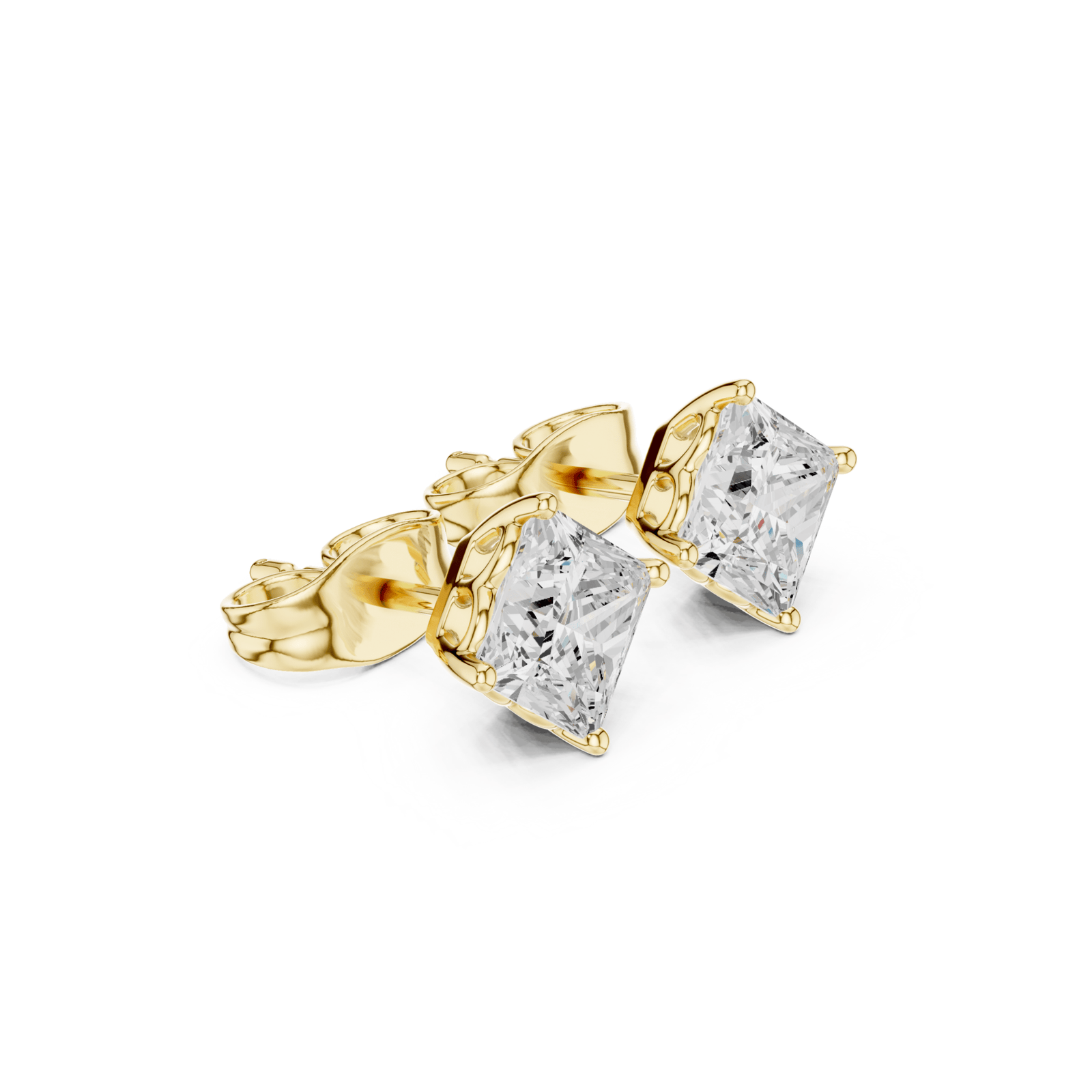 Princess Cut Lab Diamond Stud Earrings - E1142 in Earrings by 18 KARATS INC.