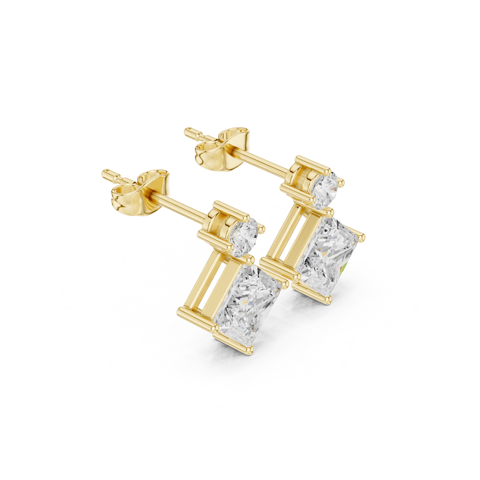 Princess Cut & Round 1.68 ctw Diamond Drop Earrings - E1146 in Earrings by 18 KARATS INC.