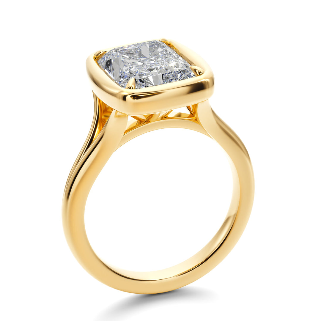 Prong Set El Cushon Ring - R1021 in Ring by 18 KARATS