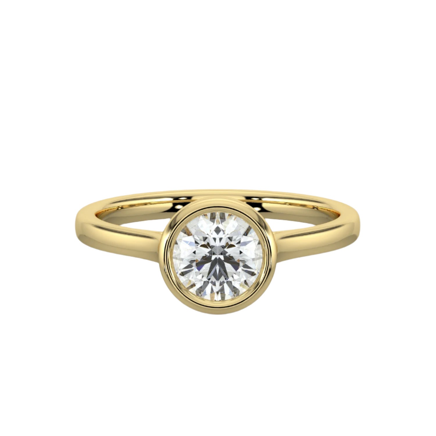Pure Bond Bezel Engagement Ring -  R1010 in Ring by 18 KARATS