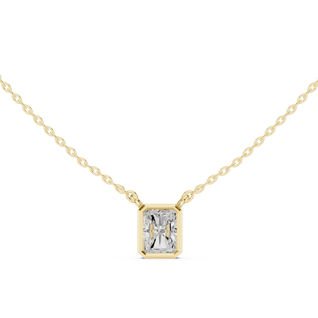 Radiant Bezel 1.5 ctw Diamond Necklace - P1132 in Necklace by 18 KARATS INC.