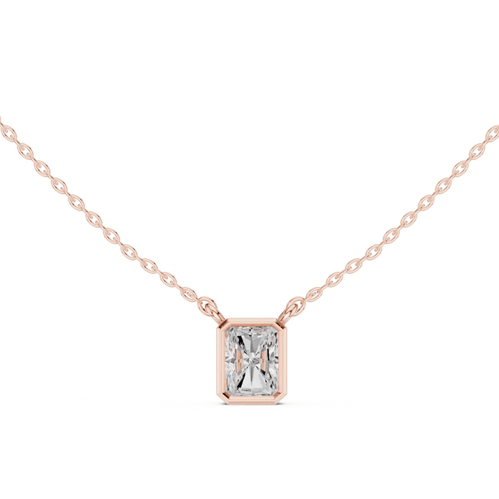 Radiant Bezel 1.5 ctw Diamond Necklace - P1132 in Necklace by 18 KARATS INC.