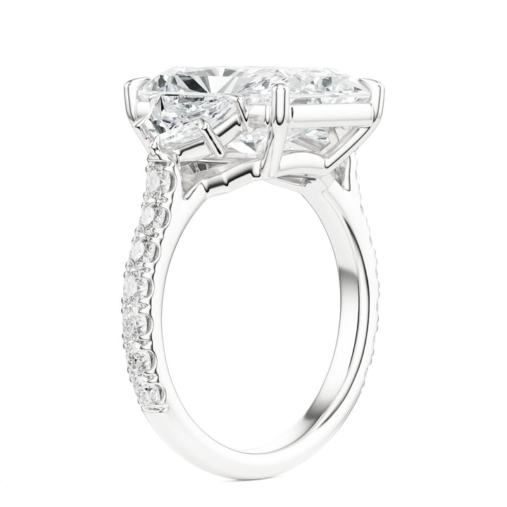 Radiant & Cadillac Three-Stone Diamond Engagement Ring in Ring by 18 KARATS INC.