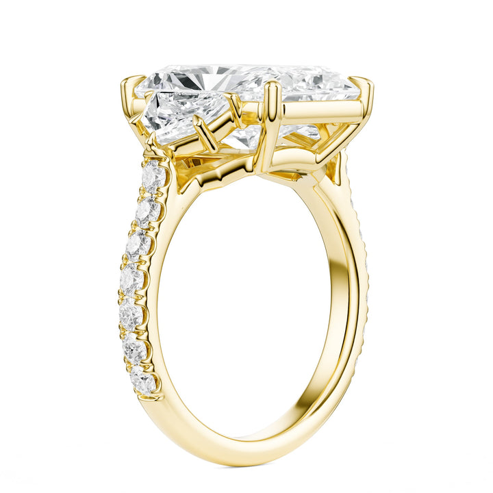Radiant & Cadillac Three-Stone Diamond Engagement Ring in Ring by 18 KARATS INC.