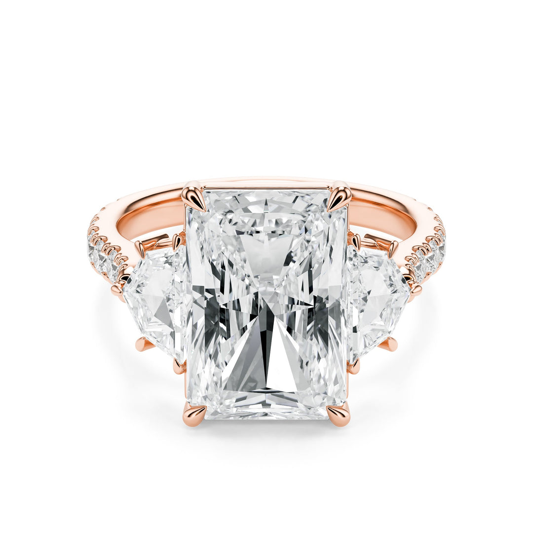 Radiant & Cadillac Three-Stone Diamond Engagement Ring in Ring by 18 KARATS INC.