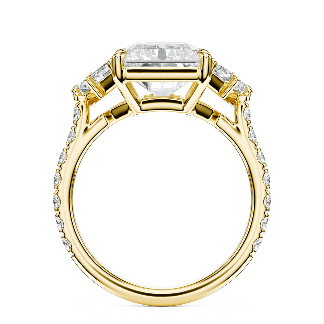 Radiant & Cadillac Three-Stone Diamond Engagement Ring in Ring by 18 KARATS INC.