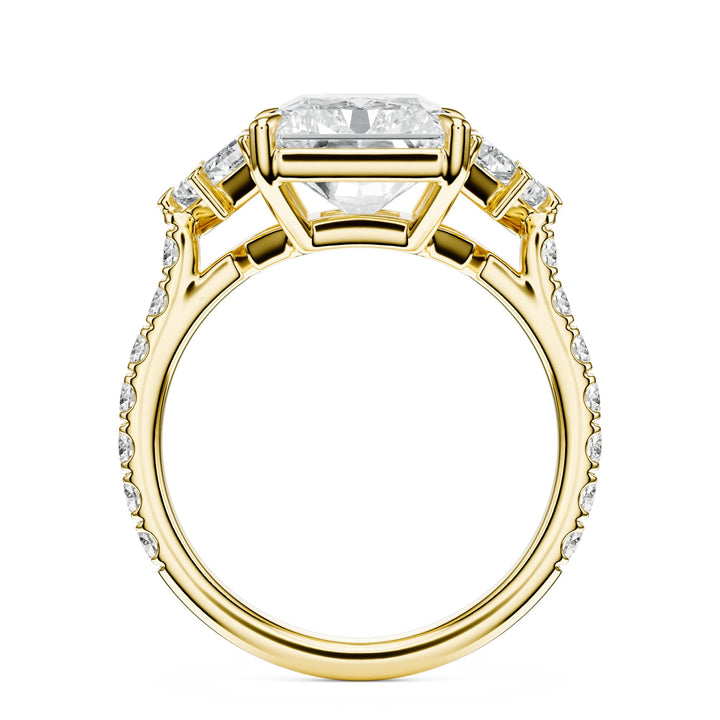 Radiant & Cadillac Three-Stone Diamond Engagement Ring in Ring by 18 KARATS INC.