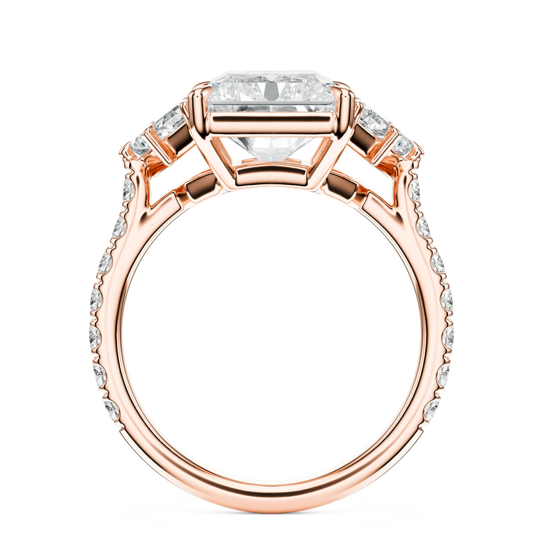 Radiant & Cadillac Three-Stone Diamond Engagement Ring in Ring by 18 KARATS INC.