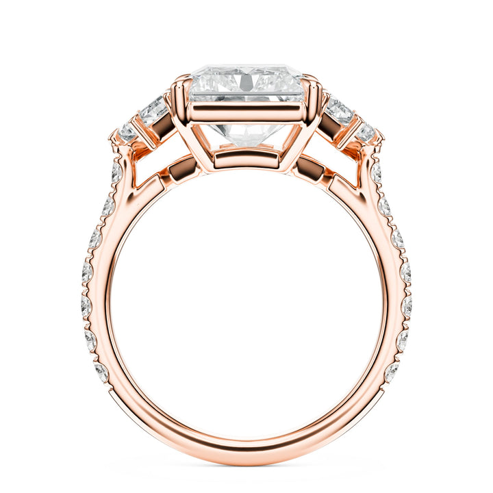 Radiant & Cadillac Three-Stone Diamond Engagement Ring in Ring by 18 KARATS INC.