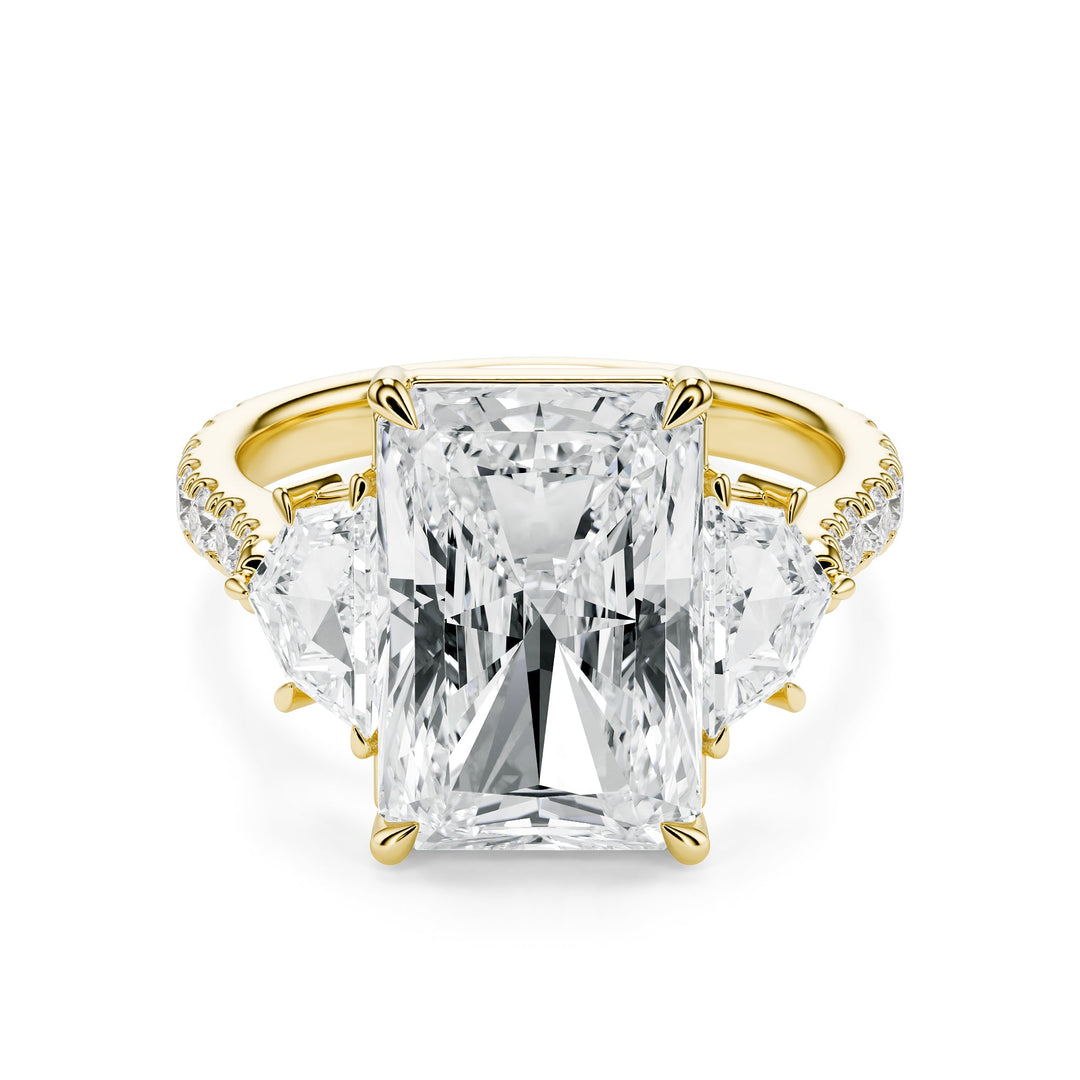 Radiant & Cadillac Three-Stone Diamond Engagement Ring in Ring by 18 KARATS INC.