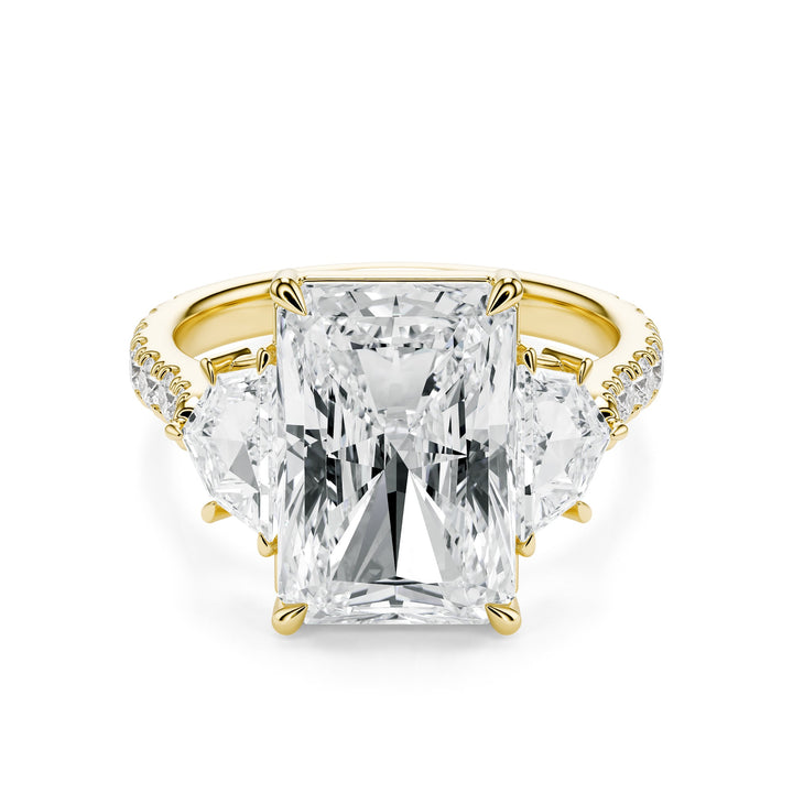 Radiant & Cadillac Three-Stone Diamond Engagement Ring in Ring by 18 KARATS INC.
