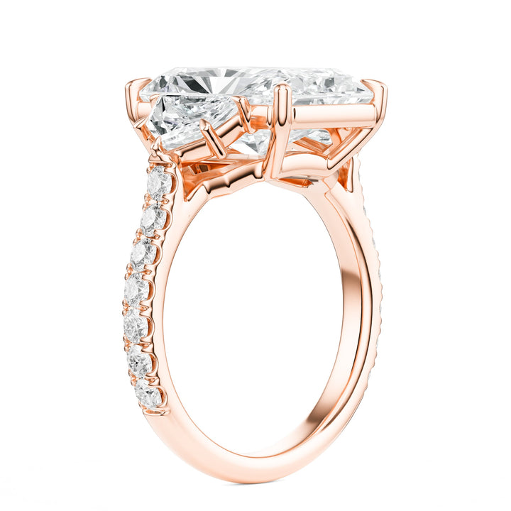 Radiant & Cadillac Three-Stone Diamond Engagement Ring in Ring by 18 KARATS INC.