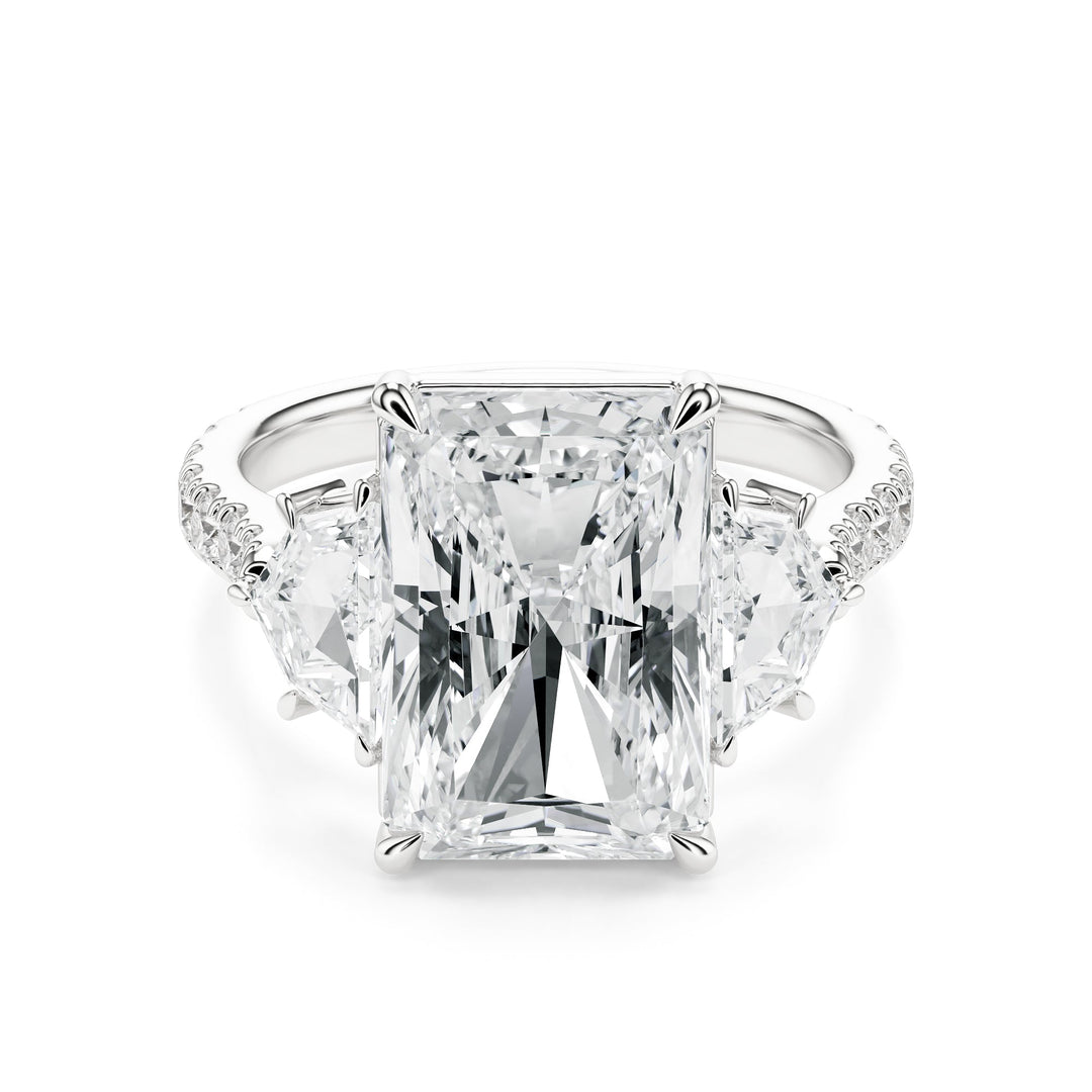Radiant & Cadillac Three-Stone Diamond Engagement Ring in Ring by 18 KARATS INC.