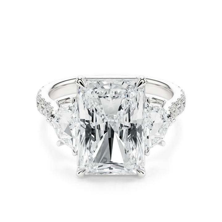 Radiant & Cadillac Three-Stone Diamond Engagement Ring in Ring by 18 KARATS INC.
