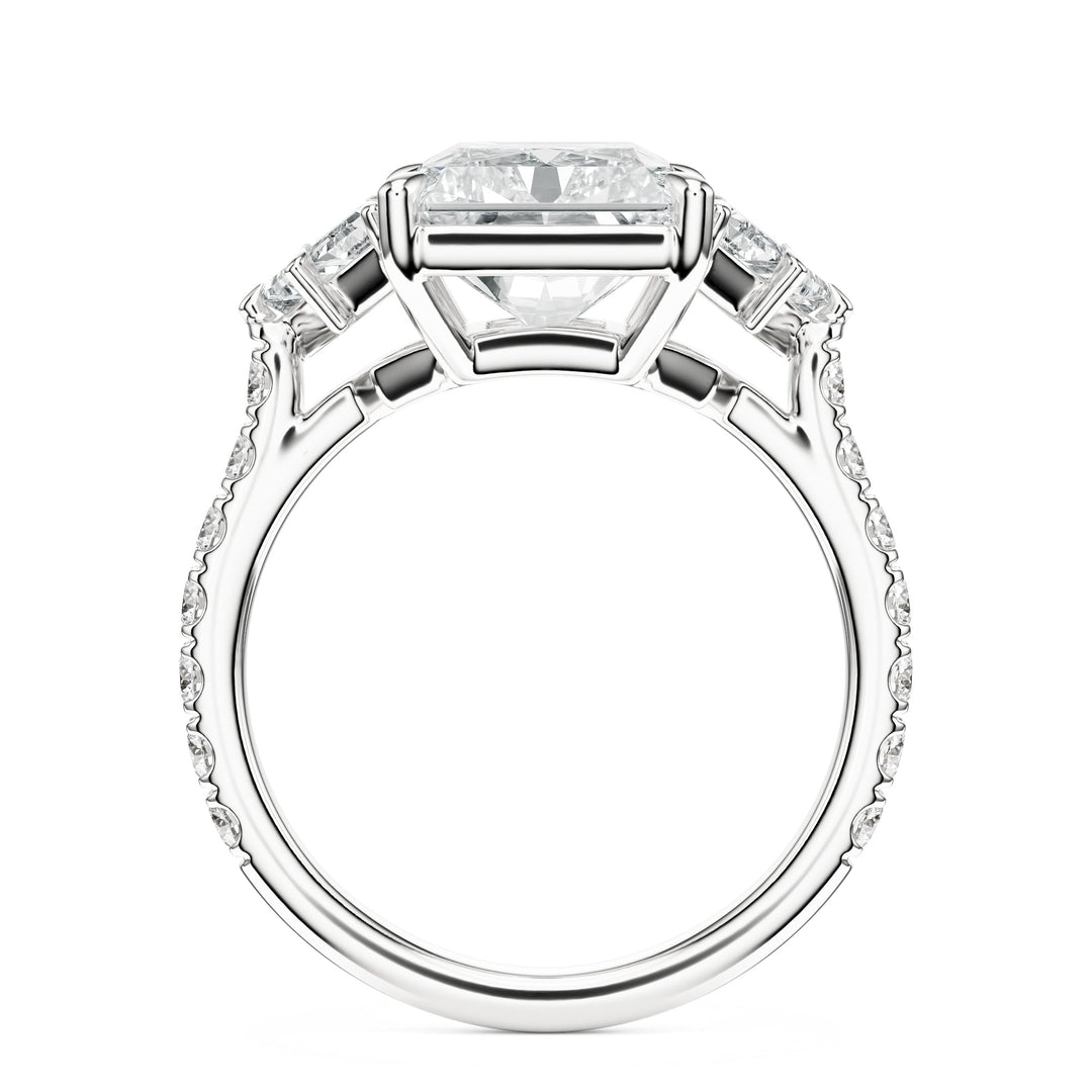Radiant & Cadillac Three-Stone Diamond Engagement Ring in Ring by 18 KARATS INC.