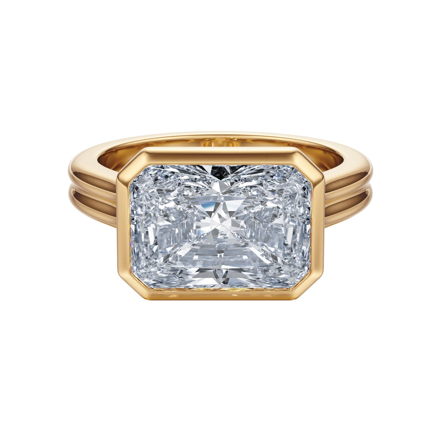 Radiant - Cut Bezel Diamond Ring - R1041 in Ring by 18 KARATS