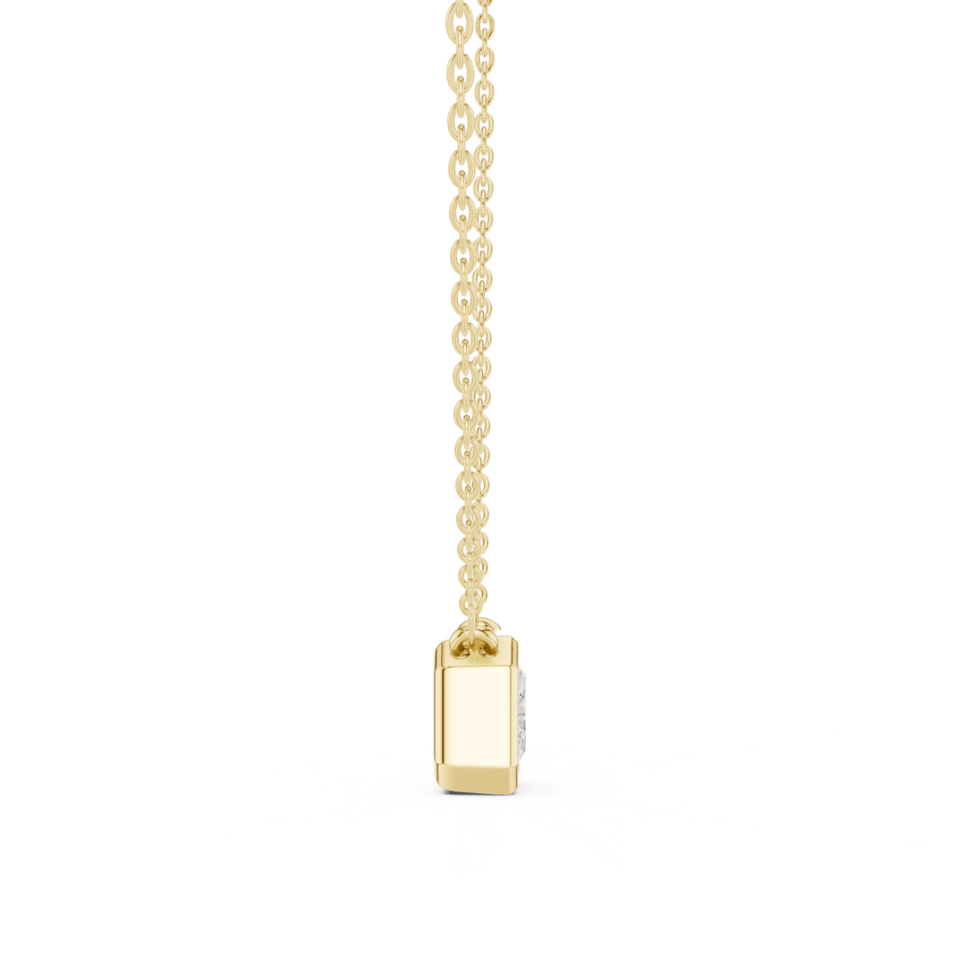 Radiant Cut Diamond Bezel Solitaire - P1135RA in Necklace by 18 KARATS INC.