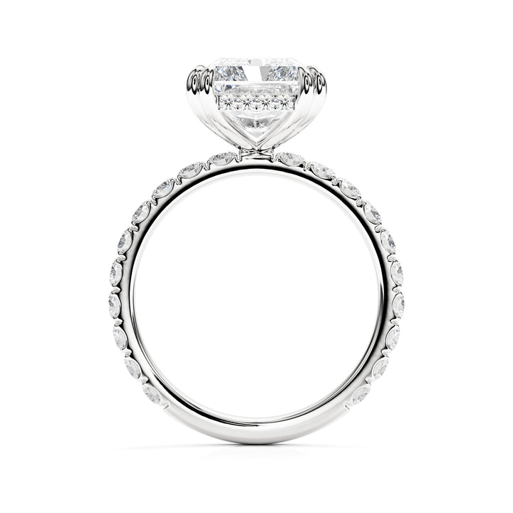 Radiant Cut Diamond Pavé Engagement Ring - R1272 in Ring by 18 KARATS INC.