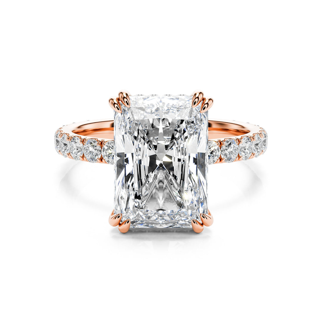 Radiant Cut Diamond Pavé Engagement Ring - R1272 in Ring by 18 KARATS INC.