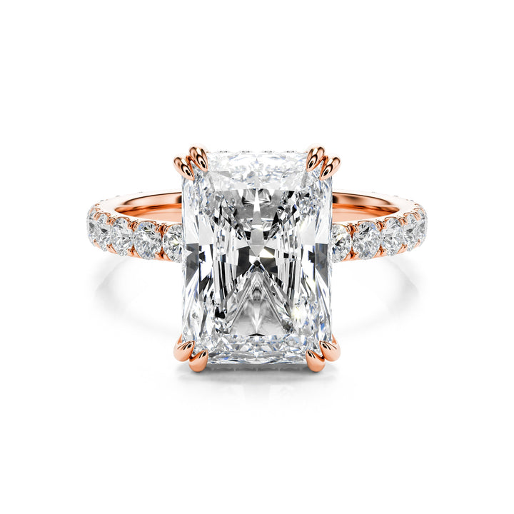 Radiant Cut Diamond Pavé Engagement Ring - R1272 in Ring by 18 KARATS INC.