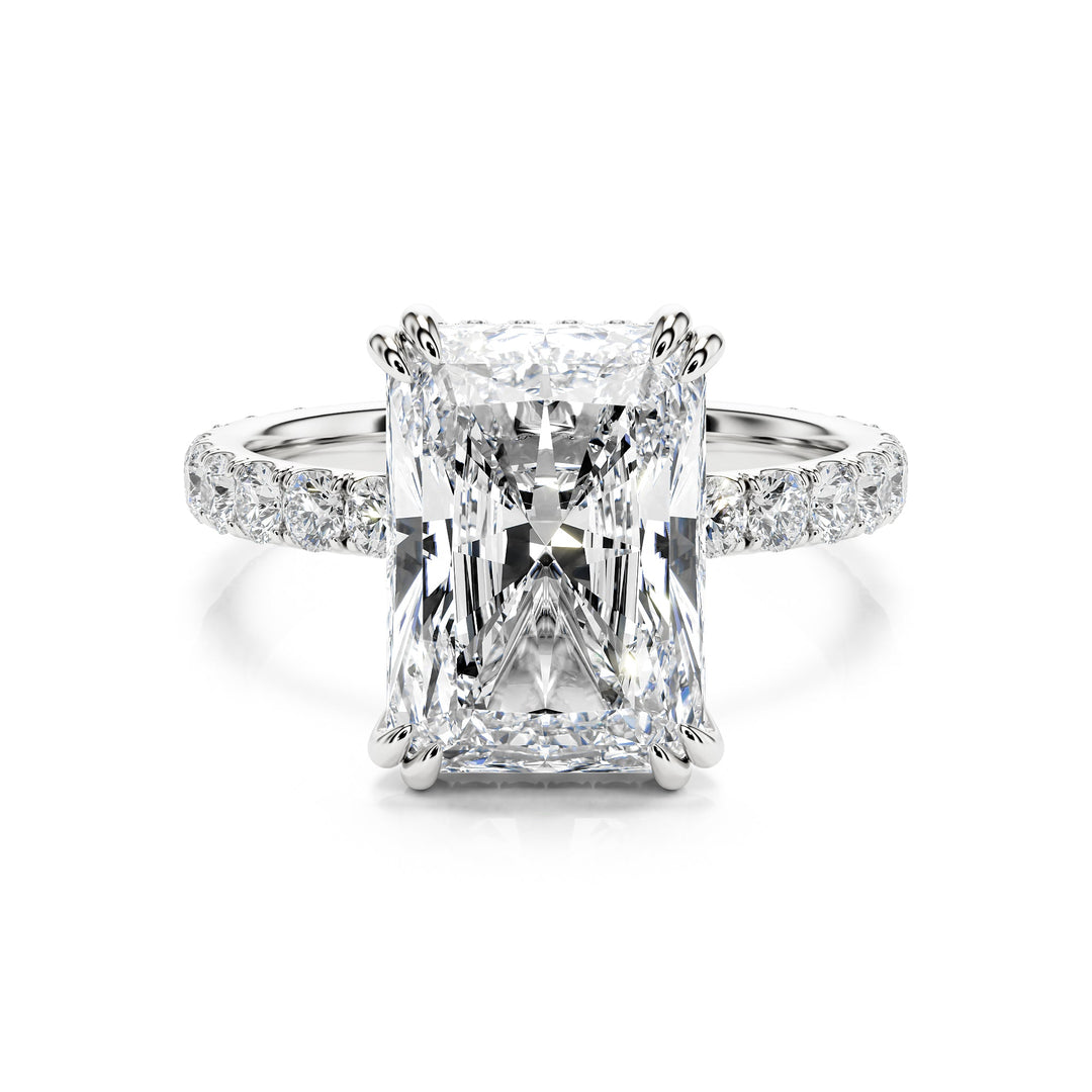Radiant Cut Diamond Pavé Engagement Ring - R1272 in Ring by 18 KARATS INC.