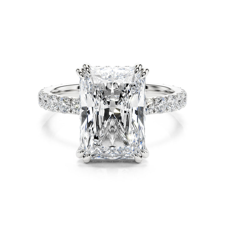 Radiant Cut Diamond Pavé Engagement Ring - R1272 in Ring by 18 KARATS INC.