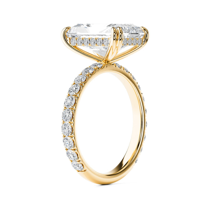 Radiant Cut Diamond Pavé Engagement Ring - R1272 in Ring by 18 KARATS INC.