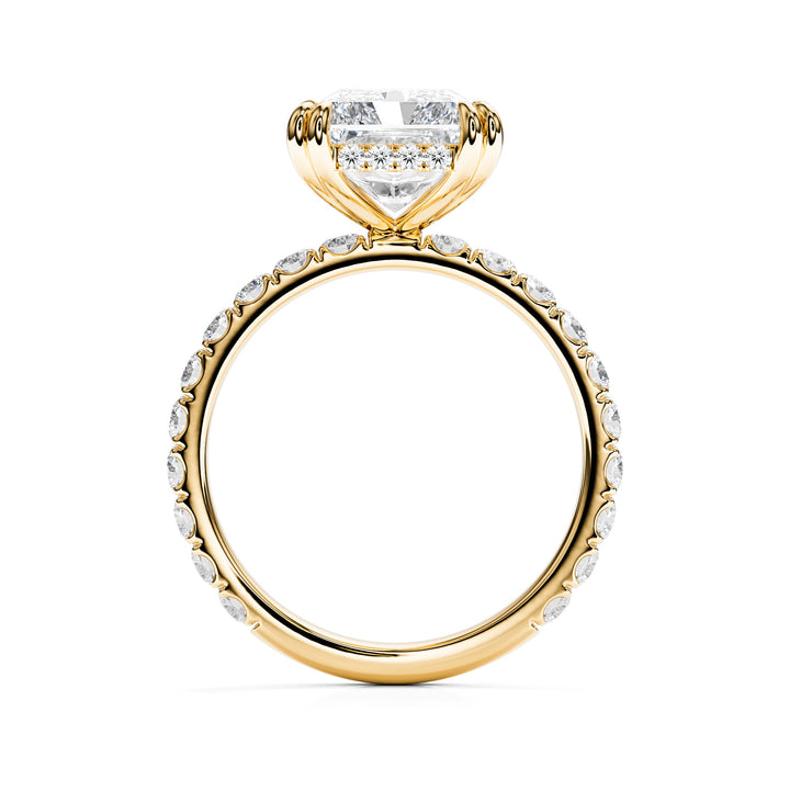 Radiant Cut Diamond Pavé Engagement Ring - R1272 in Ring by 18 KARATS INC.