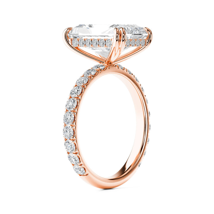 Radiant Cut Diamond Pavé Engagement Ring - R1272 in Ring by 18 KARATS INC.