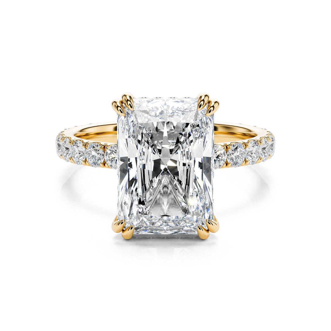 Radiant Cut Diamond Pavé Engagement Ring - R1272 in Ring by 18 KARATS INC.