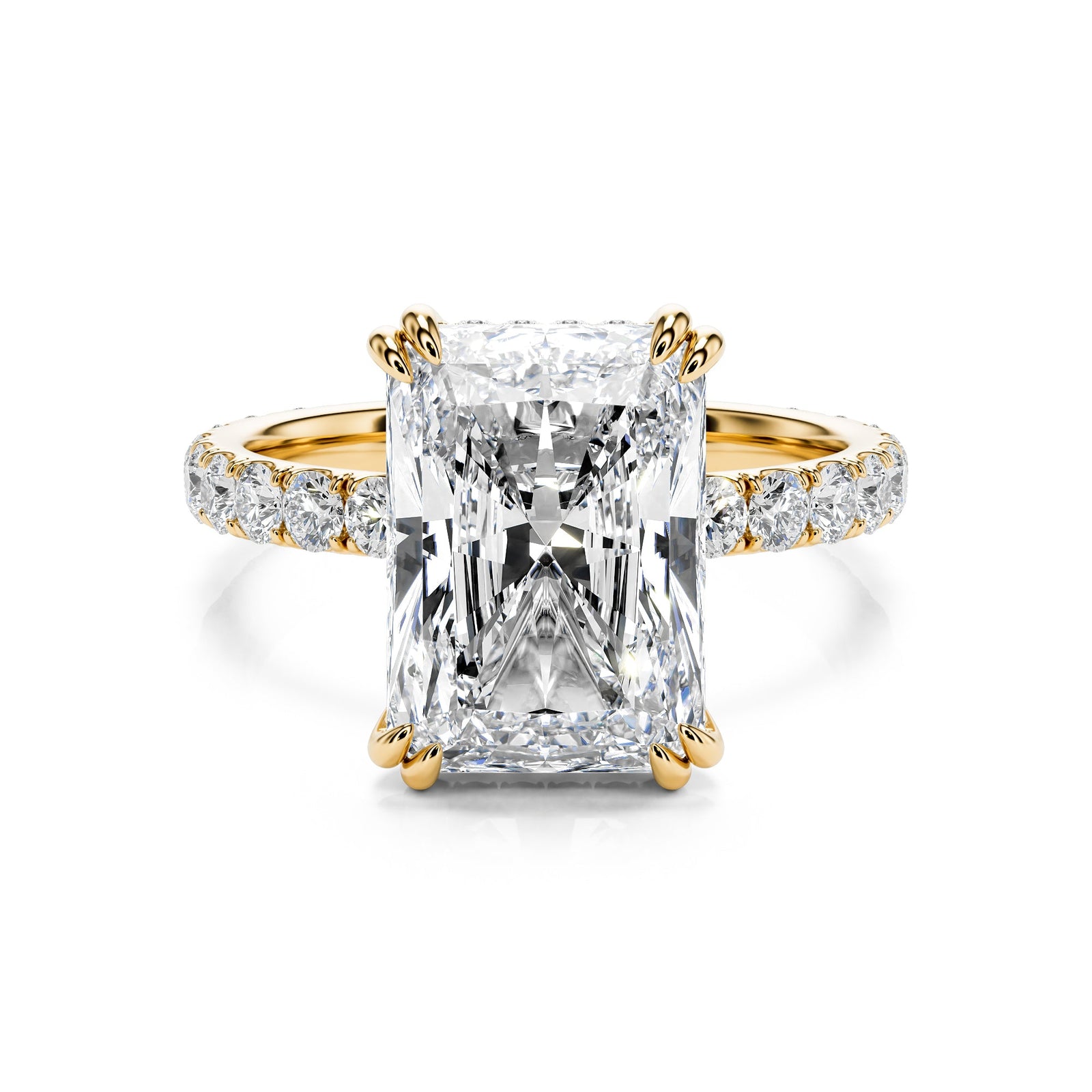 Radiant Cut Diamond Pavé Engagement Ring - R1272 in Ring by 18 KARATS INC.