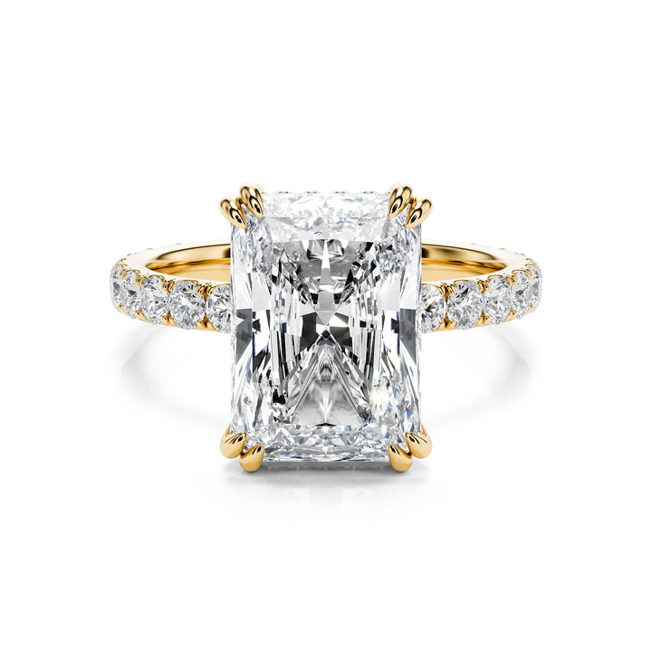 Radiant Cut Diamond Pavé Engagement Ring - R1272 in Ring by 18 KARATS INC.