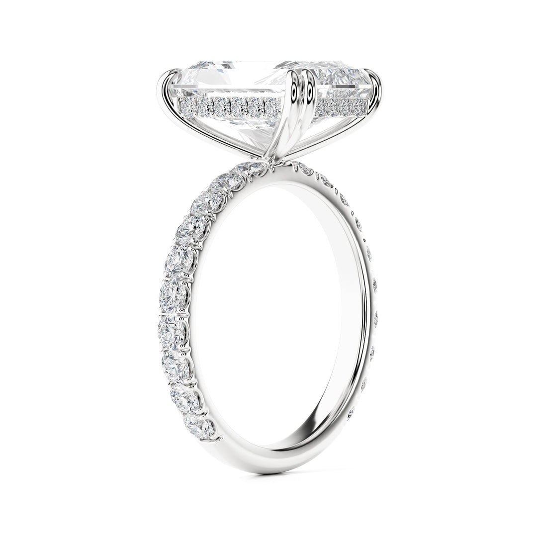 Radiant Cut Diamond Pavé Engagement Ring - R1272 in Ring by 18 KARATS INC.