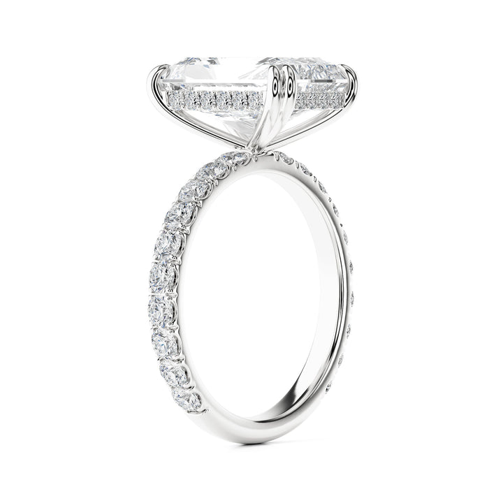 Radiant Cut Diamond Pavé Engagement Ring - R1272 in Ring by 18 KARATS INC.