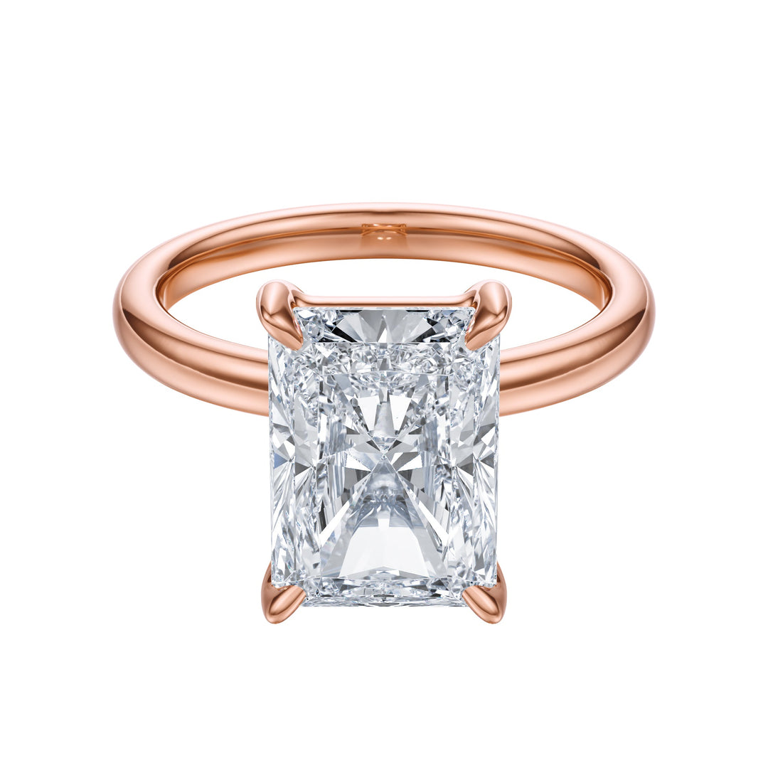 Radiant Cut Solitaire Gold Ring - R1036 in Ring by 18 KARATS
