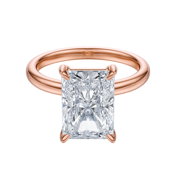 Radiant Cut Solitaire Gold Ring - R1036 in Ring by 18 KARATS